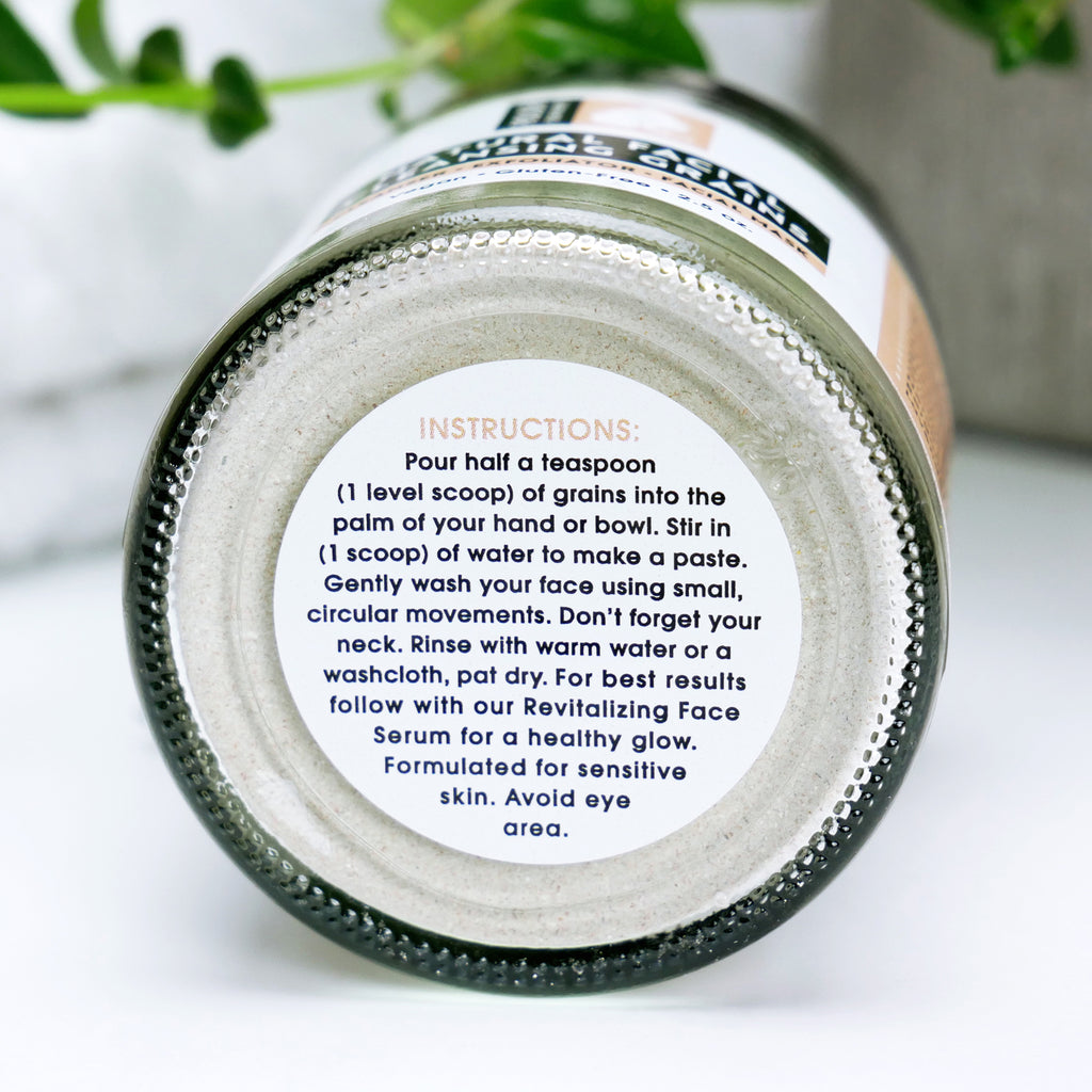 Natural Facial Cleansing Grains | Clean Ingredients | Directions | Facial Exfoliator | Polish Your Parts
