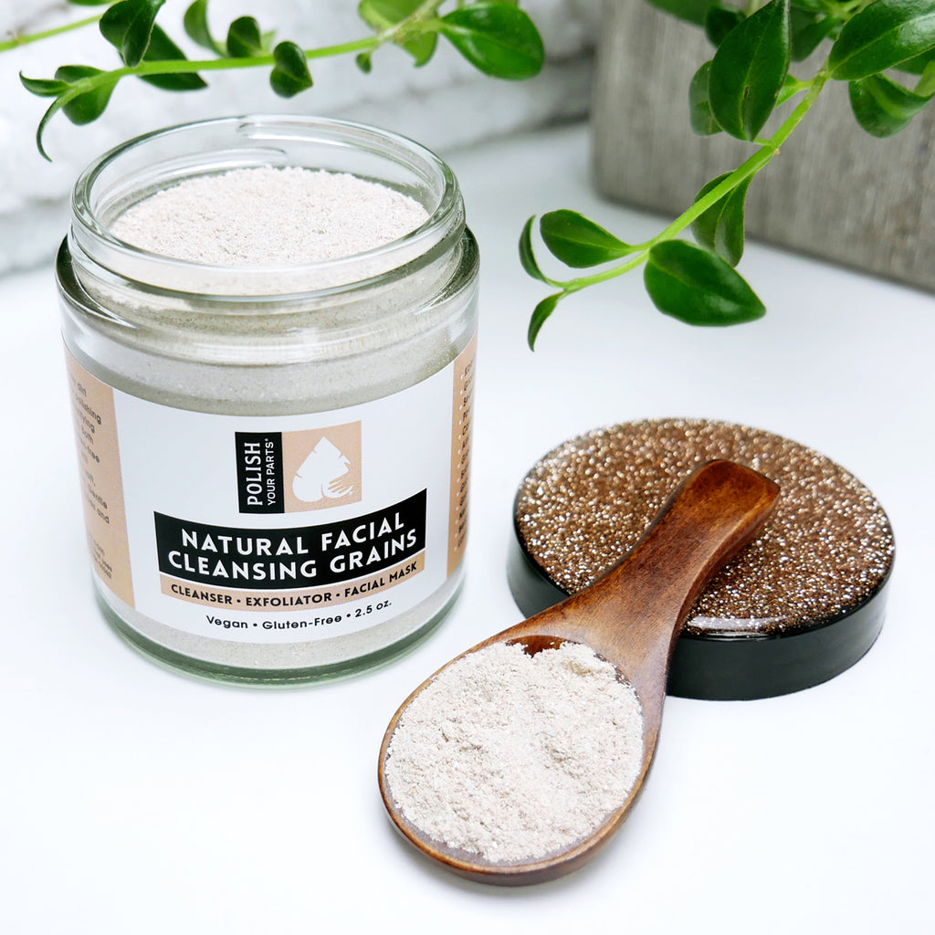 Natural Facial Cleansing Grains | Clean Ingredients | Facial Exfoliator | Polish Your Parts